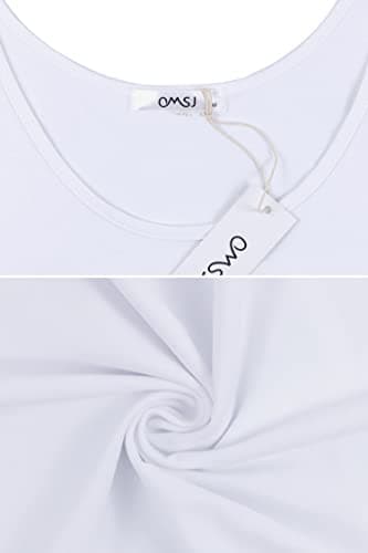 OMSJ Women Sleeveless Summer Tunic Loose Fit Tank Tops Trendy Styles