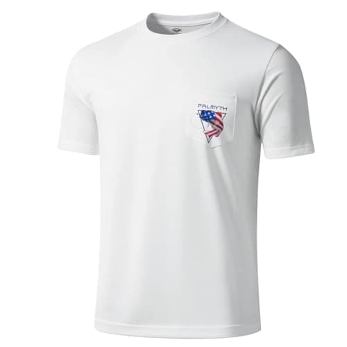 Palmyth Sun Protection Men's Short Sleeve Fishing Shirts UPF 50+ Rash Guard Tee
| Palmyth Men's Short Sleeve Sun Protec — White / Flag Bass