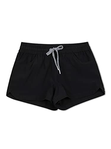 UPF50+ Quick Dry Women's Swim Shorts for Summer Beach Days
| Women's Drawstring Board Shorts: UPF50+ Quick Dry Swim Sho — Black