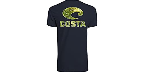 Costa Del Mar Men's Mossy Oak Short Sleeve Crewneck T-Shirt for Outdoor Adventures Comfort and Style — Navy