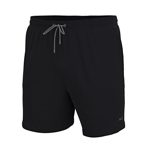 HUK Pursuit Volley Quick-Dry Fishing Shorts for Men Fast Drying Breathable Water Resistant Perfect for Summer Fishing Tr — Black