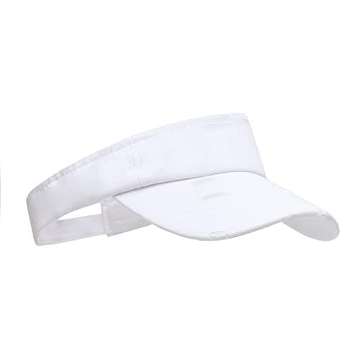 ANDICEQY Sport Retro Ripped Sun Visor Hats for Women and Men Adjustable Empty Top Baseball Cap Cotton Ball Cap Women and — Retro White