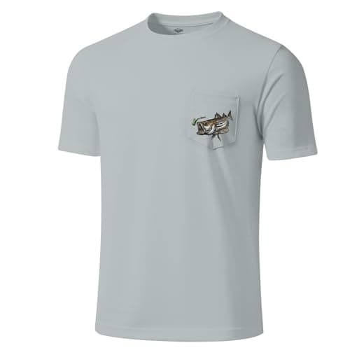 Palmyth Sun Protection Men's Short Sleeve Fishing Shirts UPF 50+ Rash Guard Tee
| Palmyth Men's Short Sleeve Sun Protec — Grey / Striped Bass