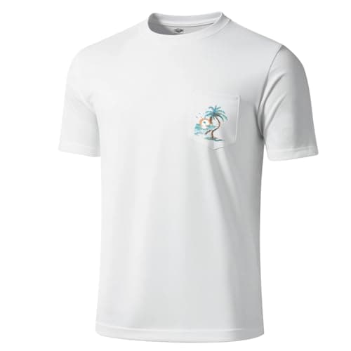 Palmyth Sun Protection Men's Short Sleeve Fishing Shirts UPF 50+ Rash Guard Tee
| Palmyth Men's Short Sleeve Sun Protec — White / Palm Eden
