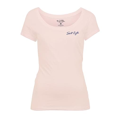 Salt Life Women's Funtastic Short Sleeve Scoop Neck Tee + Summer Essentials + Beach Vibes + Stylish and Comfortable + Un