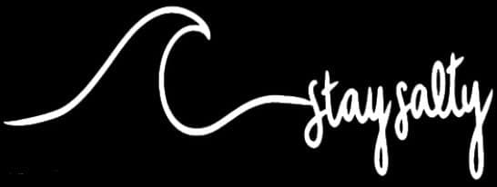 Stay Salty - Vinyl Decal - For Windshild, Windows, Bumpers, Laptops, Phones - 5 X 2 White - Custom Car VINYL DECAL