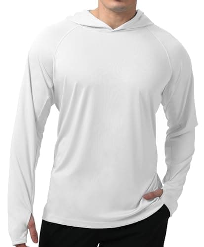 UPF 50+ Sun Protection Men's Hoodie Shirt for Fishing and Hiking
| Lightweight UPF 50+ Men's Hoodie Shirt for UV Protec — B-a-white