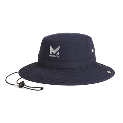 MISSION Cooling Bucket Hat - Unisex Wide-Brim Hat for Men & Women - Lightweight, Foldable & Durable — Navy