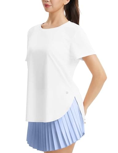 Quick Dry Baleaf Women's Short Sleeve Workout Tops
| Loose Fit Baleaf Women's UPF 50+ Running Shirts
| Baleaf Women's Q — White