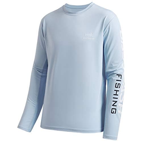 UV Protection Fishing T-Shirts for Men Global Recycled Standard UPF 50+
| Men's Long Sleeve Fishing T-Shirt UV Protecti — Light Steel Blue/White Logo