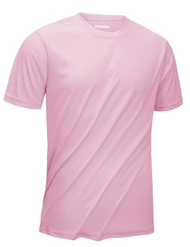 KEFITEVD Men's UPF 50+ Quick Dry Sun Protection Rashguard Shirt for Fishing and Workout
| KEFITEVD Men's SPF 50 Quick D — Light Pink