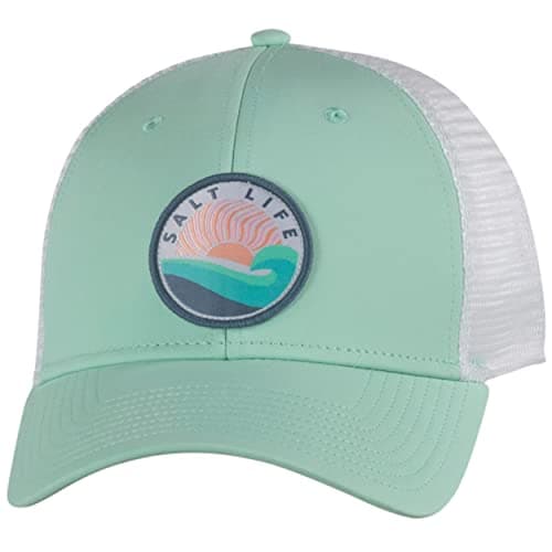 Salt Life Women's Perfect Life Hat + Summer Hat + Beach Wear + Stylish and Comfortable + Wide Brim + SIZE-Large — Aquamarine