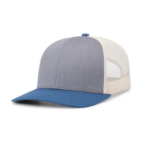 Pacific Headwear Snapback Trucker: Stylish Unisex Cap for Everyday WearComfortable All-Day Cap for Men and WomenSnapback — Heather Grey/Beige/Ocean Blue