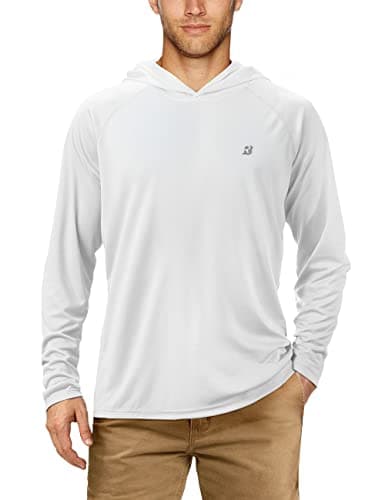 UPF 50+ Sun Protection Fishing Hoodie for Men Outdoor Activities
| Long Sleeve UV Protection Fishing Shirt for Men Suit — No Thumb Hole-white