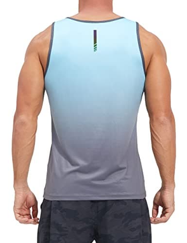 EZRUN Men's Quick Dry Workout Swim Beach Shirts Sleeveless Shirts for Bodybuilding Fitness Training