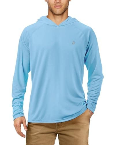 UPF 50+ Sun Protection Fishing Hoodie for Men Outdoor Activities
| Long Sleeve UV Protection Fishing Shirt for Men Suit — No Thumb Hole-pale Blue