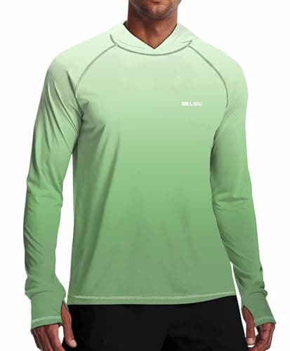UPF 50+ Sun Protection Men's Hoodie Shirt for Fishing and Hiking
| Lightweight UPF 50+ Men's Hoodie Shirt for UV Protec — D-h-green