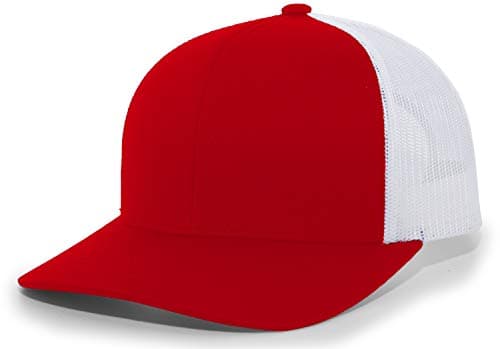 Pacific Headwear Snapback Trucker: Stylish Unisex Cap for Everyday WearComfortable All-Day Cap for Men and WomenSnapback — Red/White/Red