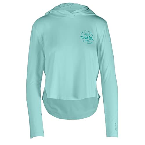 Salt Life Women's Seaglass Bay Ultra Lightweight Performance Cropped Hoodie for SummerOutdoor Adventure Lightweight, Bre — Light Aruba