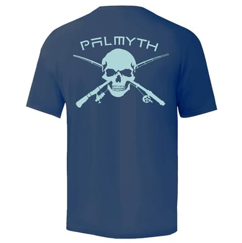 Palmyth Men's Sun Protection Fishing Shirt Short Sleeve UPF 50+ SPF Clothing
| Palmyth Men's UV Protection Fishing Shir — Dark Blue / Skull and Rods