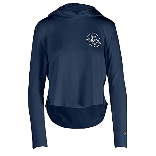 Salt Life Women's Seaglass Bay Ultra Lightweight Performance Cropped Hoodie for SummerOutdoor Adventure Lightweight, Bre