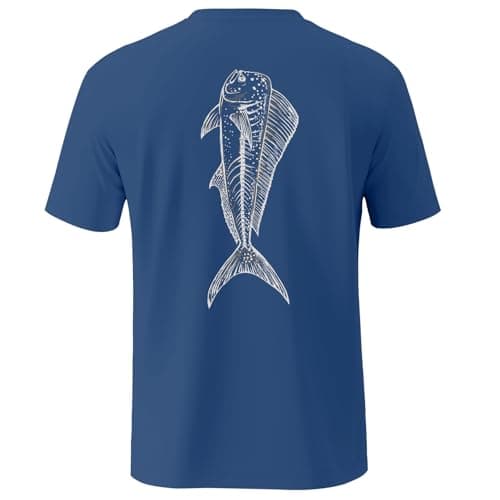 Palmyth Mens Fishing Shirts Short Sleeve UPF 50+ UV Sun Protection Shirt
| Palmyth Mens Fishing Shirts Quick Dry UPF 50 — Navy / Mahi Sketch