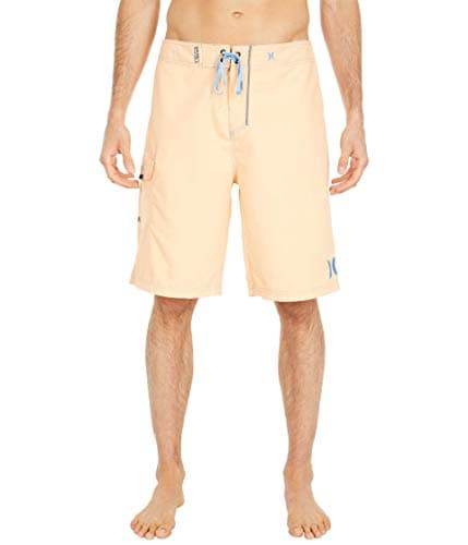 Hurley Men's One and Only 22-Inch Boardshorts Lightweight Breathable Surf Swim Shorts for Men Summer Beach Vacation — Orange Chalk/Blue Beyond 1