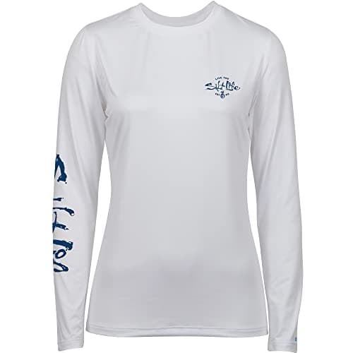 Salt Life Women's Simply Salty Long Sleeve Performance Shirt for Outdoor Adventures with Moisture-Wicking Technology, St