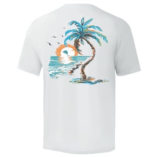 Palmyth Men's Sun Protection Fishing Shirt Short Sleeve UPF 50+ SPF Clothing
| Palmyth Men's UV Protection Fishing Shir — White / Palm Eden