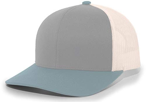 Pacific Headwear Snapback Trucker: Stylish Unisex Cap for Everyday WearComfortable All-Day Cap for Men and WomenSnapback — Heather Grey/Beige/Smoke Blue