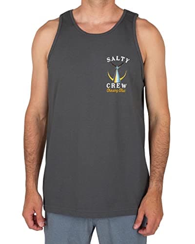 Salty Crew Men's Tailed Tank + Summer Men's Tailed Swim Tank + Versatile Tailed Swimwear for Men + Quick-Dry Material + — Charcoal