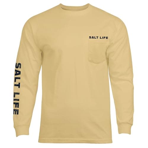 Salt Life Men's Catch & Release Long Sleeve Classic Fit Shirt for Outdoor Adventures with Moisture Wicking Technology, L