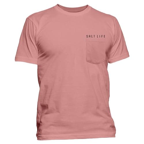 Salt Life Men's Redfish Stars & Stripes Short Sleeve Tee - Fishing Clothing for Men, Perfect for Beach Days, Lightweight