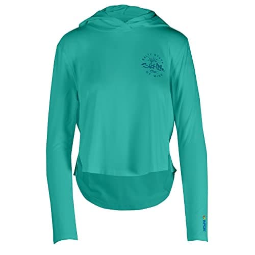 Salt Life Women's Seaglass Bay Ultra Lightweight Performance Cropped Hoodie for SummerOutdoor Adventure Lightweight, Bre — Atlantis