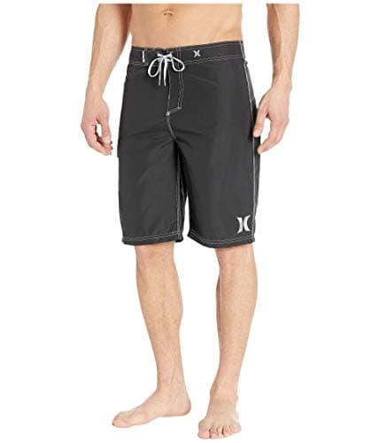 Hurley Men's One and Only 22-Inch Boardshorts Lightweight Breathable Surf Swim Shorts for Men Summer Beach Vacation — Black/Wolf Grey
