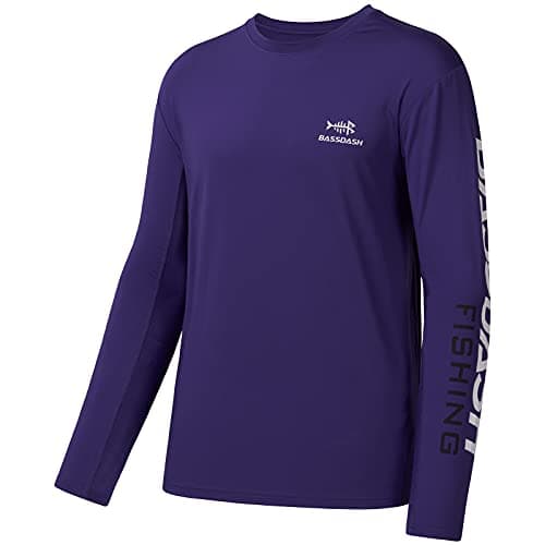 UV Protection Fishing T-Shirts for Men Global Recycled Standard UPF 50+
| Men's Long Sleeve Fishing T-Shirt UV Protecti — Purple/White Logo
