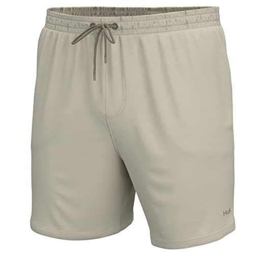 HUK Pursuit Volley Quick-Dry Fishing Shorts for Men Fast Drying Breathable Water Resistant Perfect for Summer Fishing Tr — Khaki