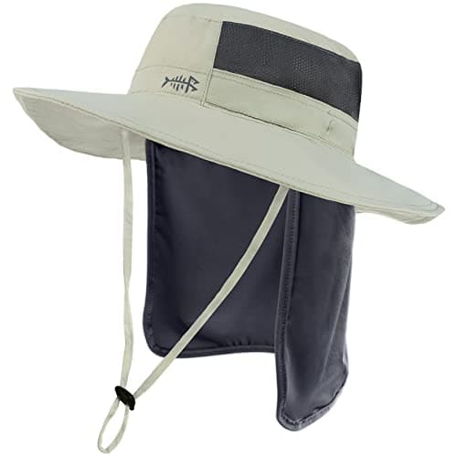 BASSDASH UPF 50+ Sun Fishing Hat for Men Water Resistant with Detachable Neck Flap Global Recycled Standard Global Recyc — Pea Green