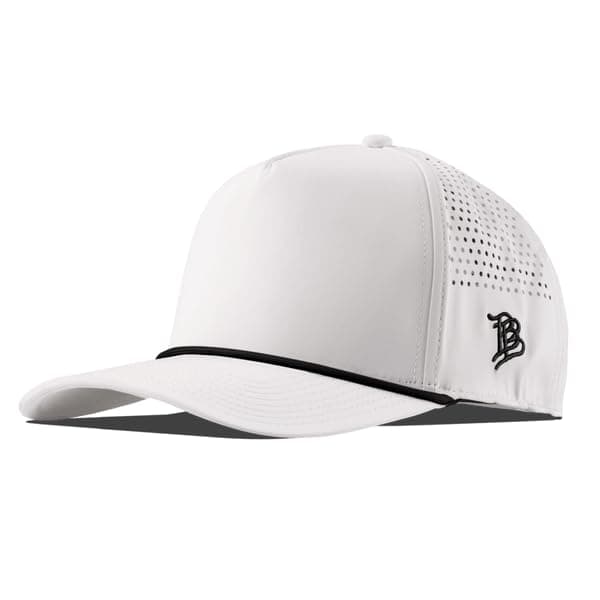 Branded Bare Curved 5 Panel Rope Hat Adjustable Snapaback Fitted Lightweight Comfort Stretch Quick Dry Hat
| Branded Ba — White