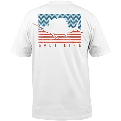Salt Life Men's Sailin Flag Shirt Gray Size M