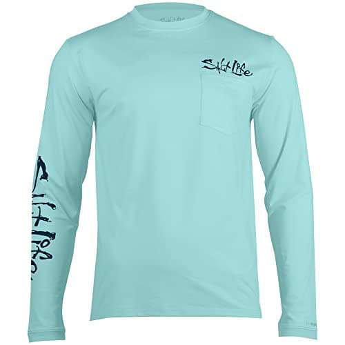 Salt Life Men's Marlin Fade Long Sleeve Performance Shirt for Outdoor Adventure Features Breathable Fabric and UV Protec