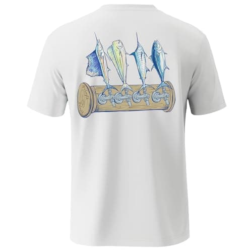 Palmyth Fishing Shirts for Men Short Sleeve UPF 50+ Sun Protection UV T-Shirt
| Palmyth Men's Short Sleeve Fishing Shir — White / Tapped