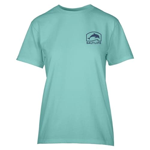 Salt Life Women's Pro Salt Dolphin Short Sleeve Tee + Core Style + Active Women + Gym Workout + Breathable Comfort + Reg