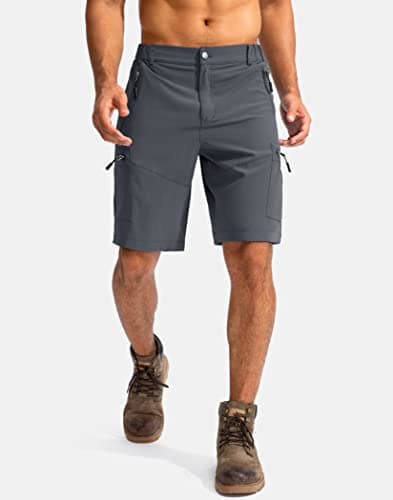 Pudolla Men's Lightweight Outdoor Hiking Cargo Shorts for Travel Golf Camping
| Pudolla Men's 9" Zipper Pockets Hiking
