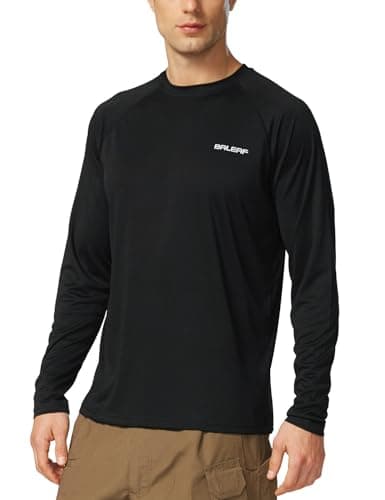 Baleaf Men's Sun Protection Shirts UV SPF UPF 50+ Long Sleeve for Fishing and Running
| Baleaf Men's Quick Dry Lightwei — 01-black