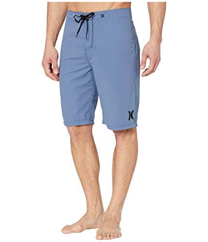 Hurley Men's One and Only 22-Inch Boardshorts Lightweight Breathable Surf Swim Shorts for Men Summer Beach Vacation — Diffused Blue/Black
