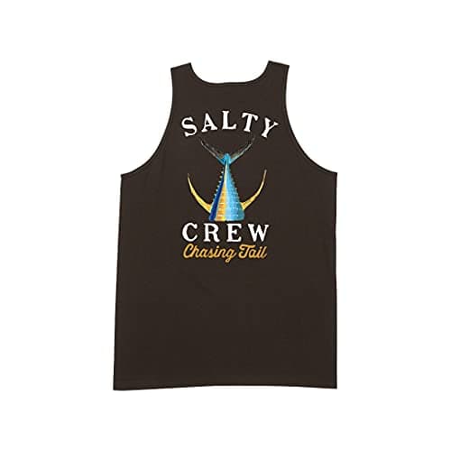 Salty Crew Men's Tailed Tank + Summer Men's Tailed Swim Tank + Versatile Tailed Swimwear for Men + Quick-Dry Material + — Black