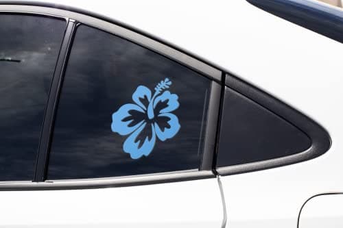 Hawaiian Hibiscus Flower Decal - Perfect for Car and Truck Outdoors - Durable Hawaii Bumper Stickers - 4-Inch by |25-Inc