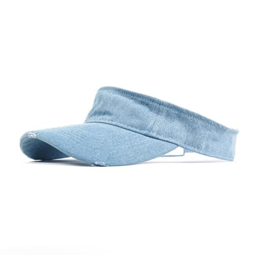 ANDICEQY Sport Retro Ripped Sun Visor Hats for Women and Men Adjustable Empty Top Baseball Cap Cotton Ball Cap Women and — Retro Lightblue