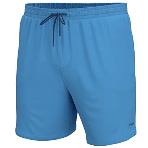 HUK Pursuit Volley Quick-Dry Fishing Shorts for Men Fast Drying Breathable Water Resistant Perfect for Summer Fishing Tr — Azure Blue